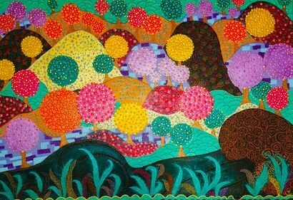 EVE AND THE GOLDEN APPLE TREES - a Paint Artowrk by FLOD